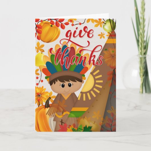 Danke - Indianerjunge & Tipi Karte (Vorderseite)
