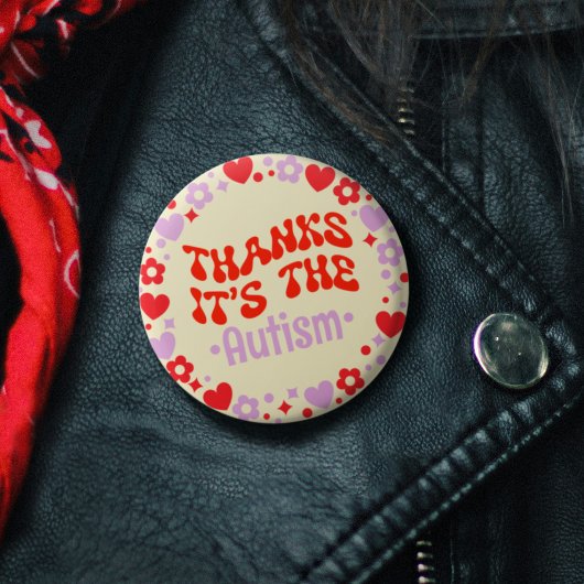 Danke ist der Autismus Gelbe Groovy 70er Button