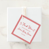 Danke Italienisch Rot Baby- oder Brautdusche  Geschenkanhänger (Beispiel)