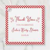 Danke Italienisch Rot Baby- oder Brautdusche  Geschenkanhänger (Vorderseite)