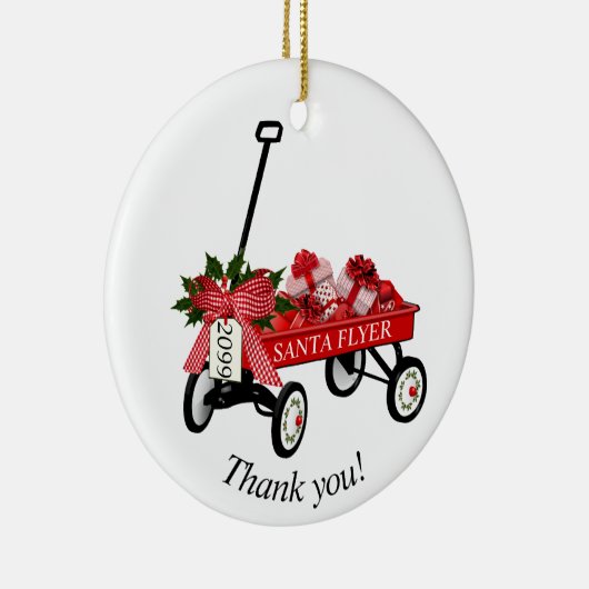 "Danke!" Jahr Red Wagon Weihnachtsschmuck (Rechts)