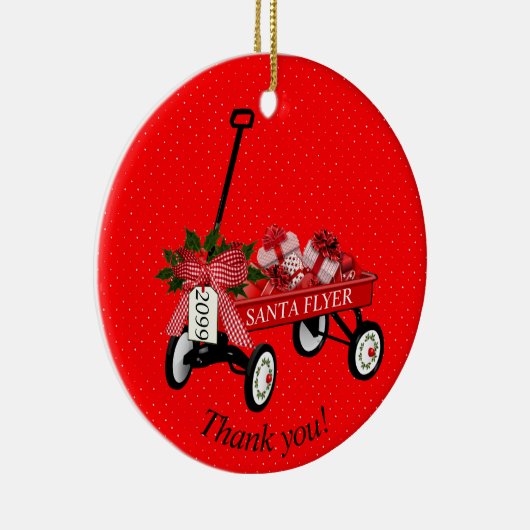 "Danke!" Jahr Red Wagon Weihnachtsschmuck (Rechts)