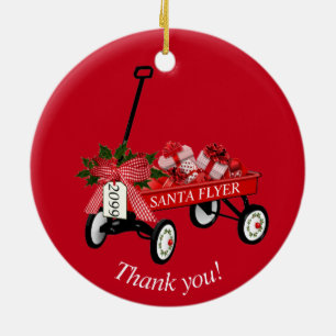 "Danke!" Jahr Roter Wagen Weihnachtsschmuck