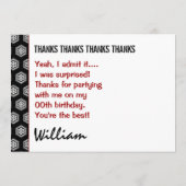 Danke Jahr-Überraschungs-Schwarz-weißes Rot W1976 (Rückseite)