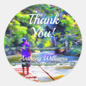 Danke, Jamaican River Raft Ride J001 Runder Aufkleber (Vorderseite)