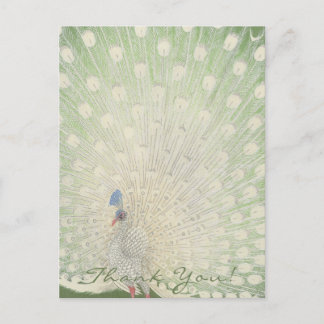 Danke | Japanische Kunstkunst | Pfauenpostkarte Postkarte