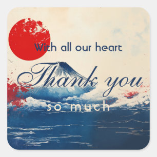 Danke Japonesque Harmony mit Fuji Quadratischer Aufkleber