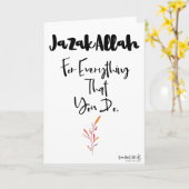 Danke - JazakAllah einfach Karte (Gelbe Blume)