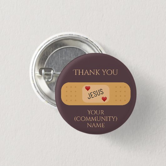 Danke Jesus Christus Heiler Retter lila Button (Vorne & Hinten)