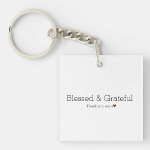 Danke, Jesus Gesegnet und dankbar Faith Heart Schlüsselanhänger