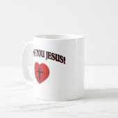 Danke Jesus (Herz) Kaffeetasse (Vorderseite Links)