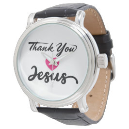 Danke, Jesus | Modernes Christliches Glaubensherz Armbanduhr