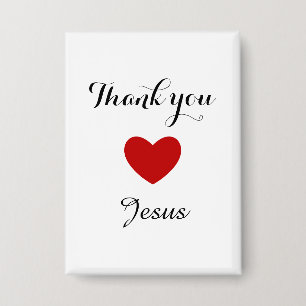 Danke, Jesus Modernes Christliches Glaubensherz Button
