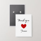 Danke, Jesus | Modernes Christliches Glaubensherz Button (Vorderseite/Rückseite)