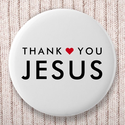 Danke, Jesus | Modernes Christliches Glaubensherz Button