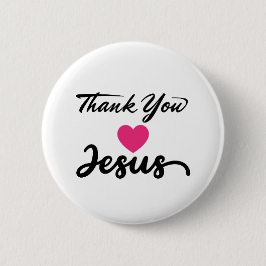 Danke, Jesus | Modernes Christliches Glaubensherz Button (Vorderseite)