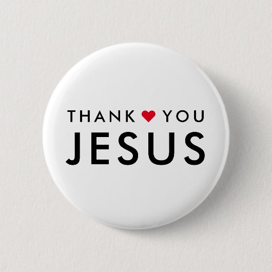 Danke, Jesus | Modernes Christliches Glaubensherz Button (Vorderseite)