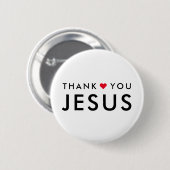 Danke, Jesus | Modernes Christliches Glaubensherz Button (Vorne & Hinten)