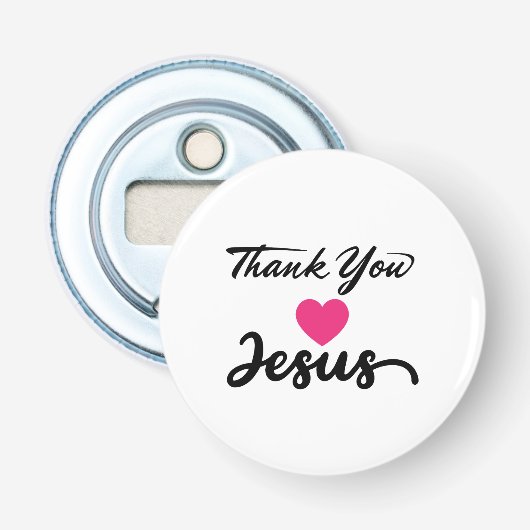 Danke, Jesus | Modernes Christliches Glaubensherz Flaschenöffner (Vorderseite)