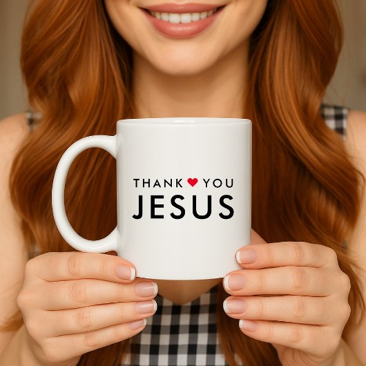 Danke, Jesus | Modernes Christliches Glaubensherz Kaffeetasse