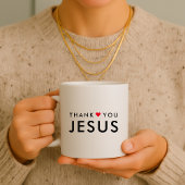 Danke, Jesus | Modernes Christliches Glaubensherz Kaffeetasse