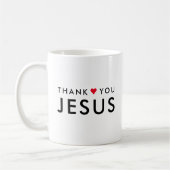 Danke, Jesus | Modernes Christliches Glaubensherz Kaffeetasse (Links)