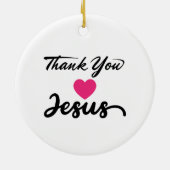 Danke, Jesus | Modernes Christliches Glaubensherz Keramik Ornament (Hinten)