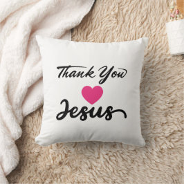 Danke, Jesus | Modernes Christliches Glaubensherz Kissen