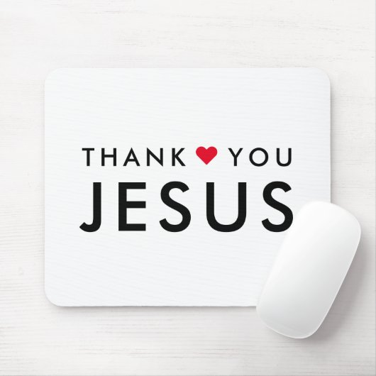 Danke, Jesus | Modernes Christliches Glaubensherz Mousepad (Mit Mouse)