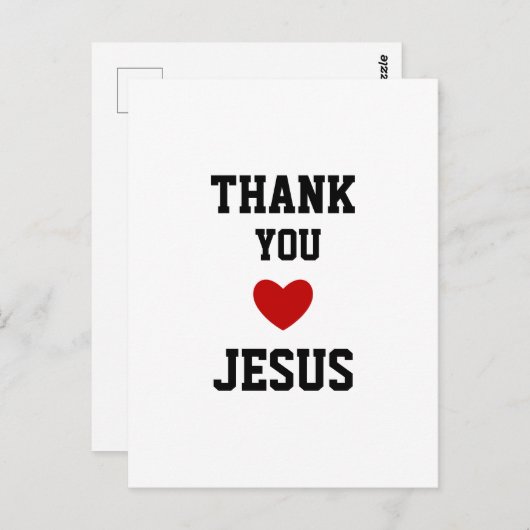 Danke, Jesus | Modernes Christliches Glaubensherz Postkarte (Vorne/Hinten)