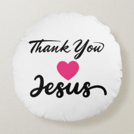 Danke, Jesus | Modernes Christliches Glaubensherz Rundes Kissen