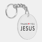 Danke, Jesus | Modernes Christliches Glaubensherz Schlüsselanhänger (Vorderseite links)