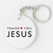 Danke, Jesus | Modernes Christliches Glaubensherz Schlüsselanhänger (Rückseite)