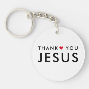 Danke, Jesus   Modernes Christliches Glaubensherz Schlüsselanhänger