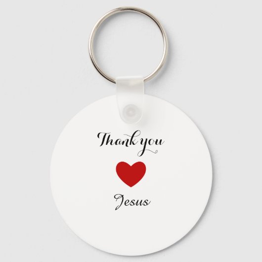 Danke, Jesus | Modernes Christliches Glaubensherz Schlüsselanhänger (Vorderseite)