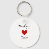 Danke, Jesus | Modernes Christliches Glaubensherz Schlüsselanhänger (Rückseite)