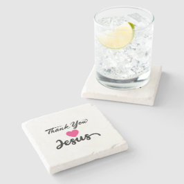 Danke, Jesus | Modernes Christliches Glaubensherz Steinuntersetzer