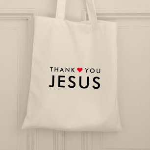 Danke, Jesus   Modernes Christliches Glaubensherz Tragetasche