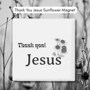 Danke Jesus Sunflower Magnet