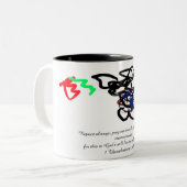 Danke Jesus Zweifarbige Tasse (Vorderseite Links)