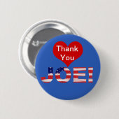Danke, JOE! auf Blau mit Flagge Button (Vorne & Hinten)