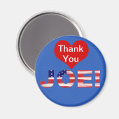 Danke, JOE! auf Blau mit Flagge Magnet (Vorderseite/Rückseite)