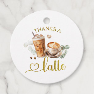 Danke-Kaffee-Tag mit Latte-Motiv Geschenkanhänger