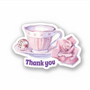 Danke Kaffee und Rose Aufkleber