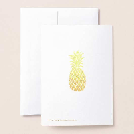 Danke Kalligraphie Ananas Folienkarte (Rückseite mit Umschlag)