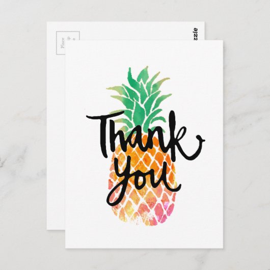 Danke Kalligraphie auf Aquarellkiefer Postkarte (Vorne/Hinten)