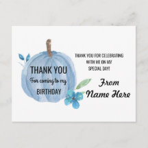 Danke kardiert Kürbis-blauer Jungen-Geburtstag