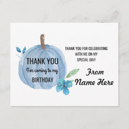 Danke kardiert Kürbis-blauer Jungen-Geburtstag