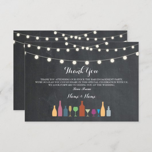 Danke kardiert Vorrat, den das Bar Getränk-Kreide (Vorne/Hinten)