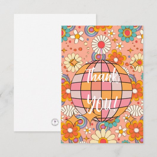 DANKE KARTE - BLUME DISCO BALL (Vorne/Hinten)